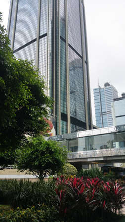 DOWNTOWN HONG KONG ISLAND AND VICTORIA HARBORのeditorial素材