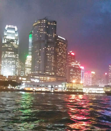 DOWNTOWN HONG KONG ISLAND AND VICTORIA HARBORのeditorial素材
