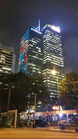 DOWNTOWN HONG KONG ISLAND AND VICTORIA HARBORのeditorial素材