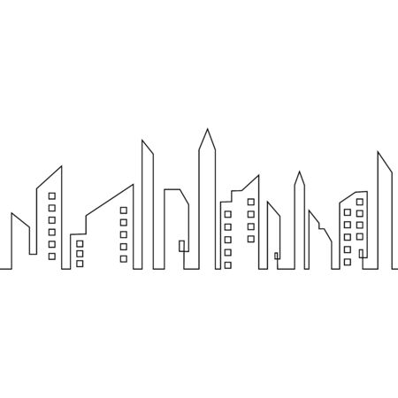 Modern City skyline . city silhouette. vector illustration in flat designのイラスト素材