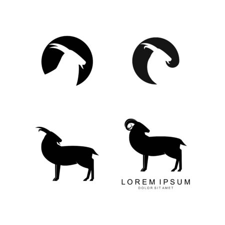 Goat Logo Template vectorのイラスト素材