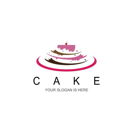 cake bakery logo design ilustrationのイラスト素材