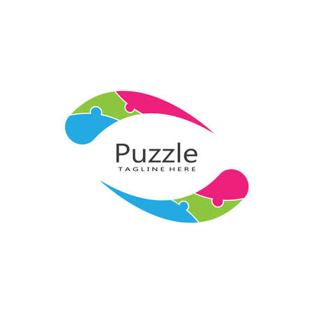 puzzle logo vector icon templateのイラスト素材