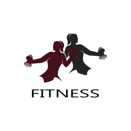 Bodybuilder Logo Template. Vector object and Icons for Sport Label, Gym Badge, Fitness Logo Designのイラスト素材
