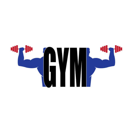 Bodybuilder Logo Template. Vector object and Icons for Sport Label, Gym Badge, Fitness Logo Designのイラスト素材