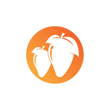 Mango in flat style. Mango vector logo. Mango icon.のイラスト素材