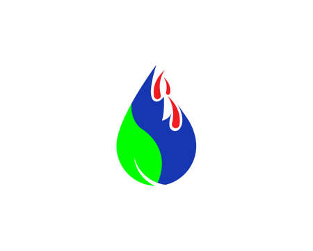 Fire flame Logo Template vector icon Oil, gas and energy logo conceptのイラスト素材