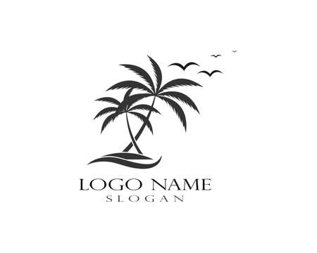 Palm tree summer logo template vector illustrationのイラスト素材