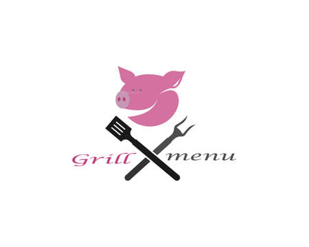 Barbecue and grill logo designのイラスト素材