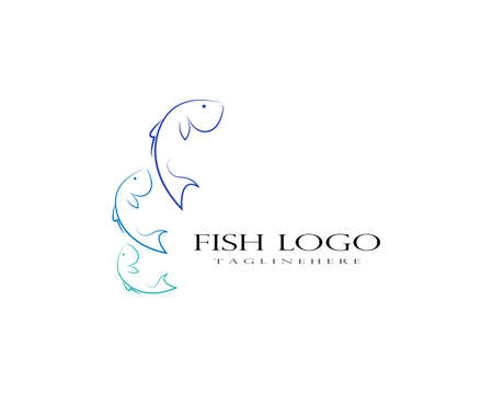 Fish logo template. Creative vector symbol of fishing club or onlineのイラスト素材