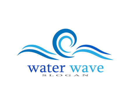 Water Wave symbol and icon Logo Template vectorのイラスト素材