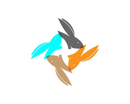Rabbit Logo template vector icon illustration designのイラスト素材