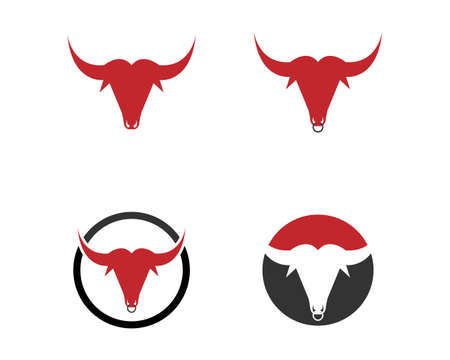 Bull Taurus Logo Template vector icon illustrationのイラスト素材