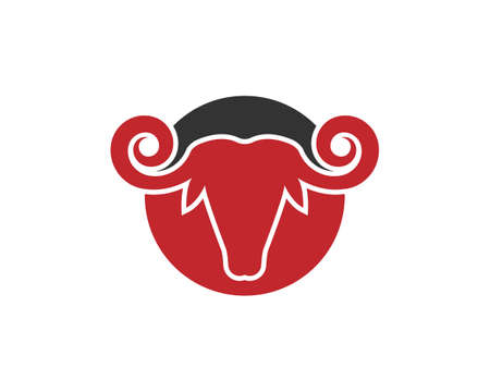 Bull Taurus Logo Template vector icon illustrationのイラスト素材