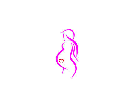 beauty pregnant women vector icon templateのイラスト素材