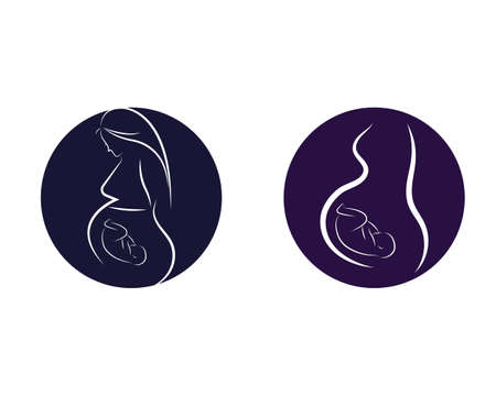 beauty pregnant women vector icon templateのイラスト素材