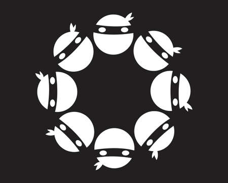 Ninja  Design template  icon illustration designのイラスト素材