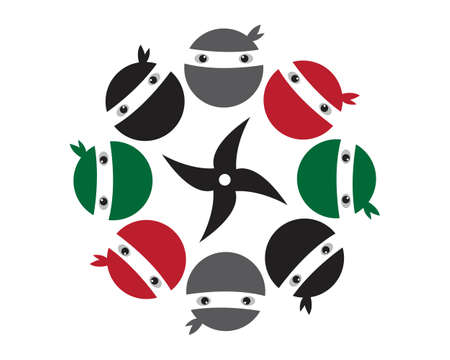 Ninja  Design template  icon illustration designのイラスト素材