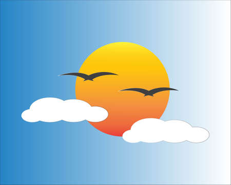 Vector Icon  Template Sun over horizonのイラスト素材