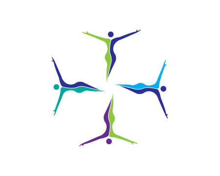 Fun people Healthy Life  template vector iconのイラスト素材