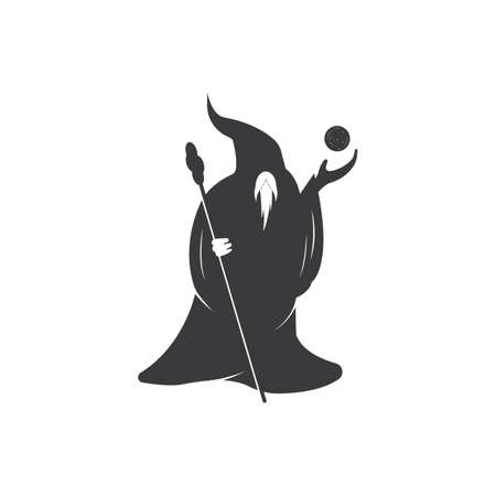 Black Wizard character  vectorのイラスト素材