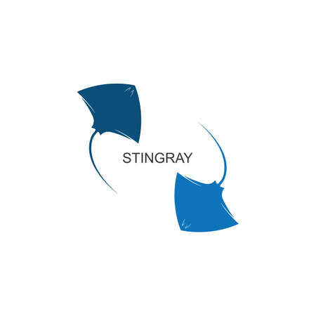 Stingray  ilustration vector flat design templateのイラスト素材