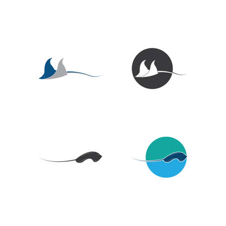 Stingray  ilustration vector flat design templateのイラスト素材