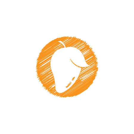 Mango in flat style. Mango vector . Mango icon.のイラスト素材