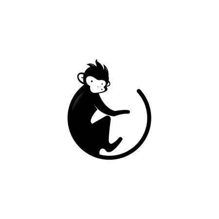 monkey geek , monkey vector logo designのイラスト素材