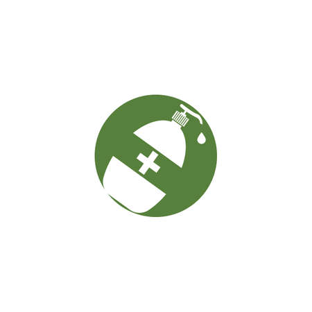 hand sanitizer logo and icon vector illustrationのイラスト素材