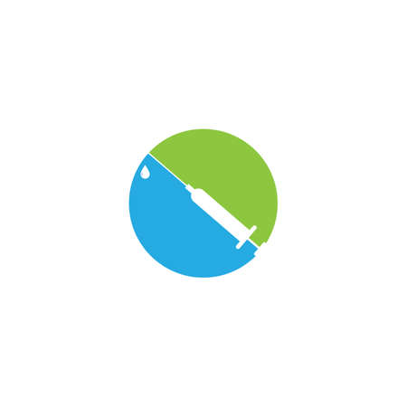 Vaccination and immunization icon logo vector templateのイラスト素材