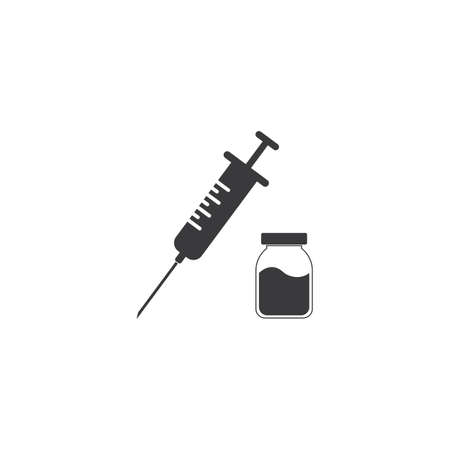 Vaccination and immunization icon logo vector templateのイラスト素材