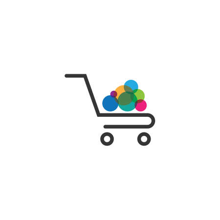 Shopping cart icons isolated on white background for internet shop design or idea of logo.のイラスト素材
