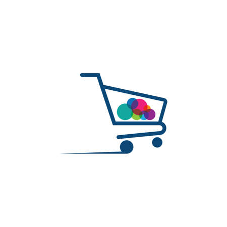Shopping cart icons isolated on white background for internet shop design or idea of logo.のイラスト素材