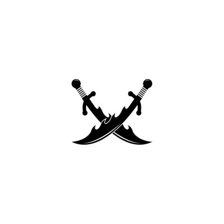 Sword logo vector flat designのイラスト素材