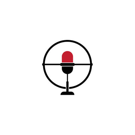 Podcast logo vector icon illustration designのイラスト素材