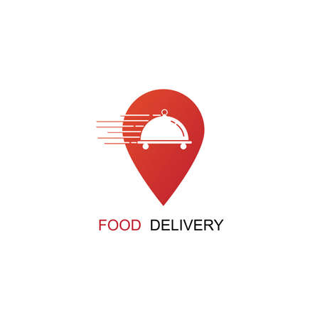 Food Delivery  Template Design. Creative Vector Emblem for Icon or Design Conceptのイラスト素材