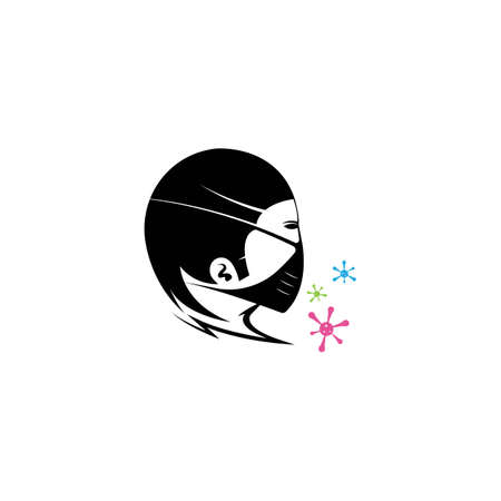 Face Mask  Design Vector Icon Illustrationのイラスト素材