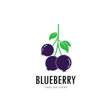 Blueberry logo vector template icon illustration designのイラスト素材