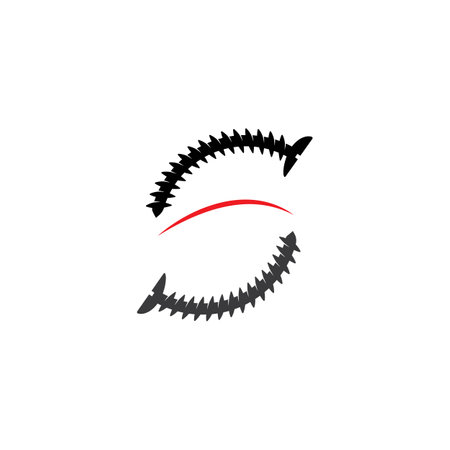 Initial Letter S with Screw Vector Logo Template Design Elementのイラスト素材
