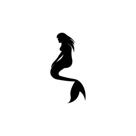 Mermaid logo icon design, vector illustrationのイラスト素材