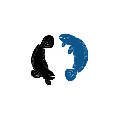 Fish Cork logo vector, Creative Fish Cork logo design concepts template, icon symbol, illustrationのイラスト素材