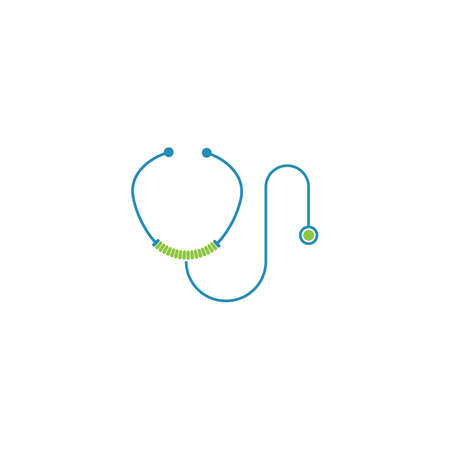 Medical health vector health logo with cross and stethoscope icon symbolのイラスト素材