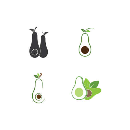 Avocado logo ilustration vector templateのイラスト素材