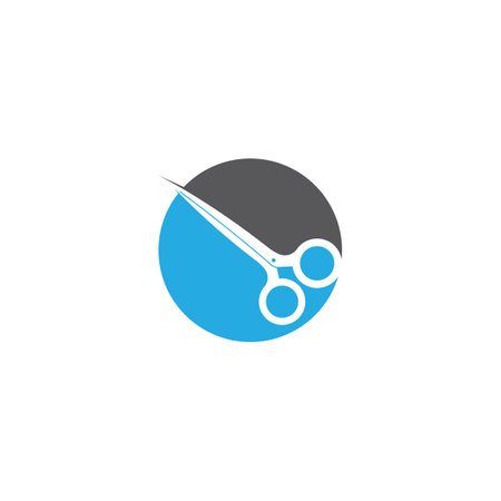 Scissors and hairbrush graphic icon. Sign crossed scissors and hairbrush isolated on white background. Barbershop symbols. Vector illustrationのイラスト素材