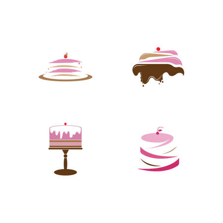 cake bakery logo design ilustrationのイラスト素材