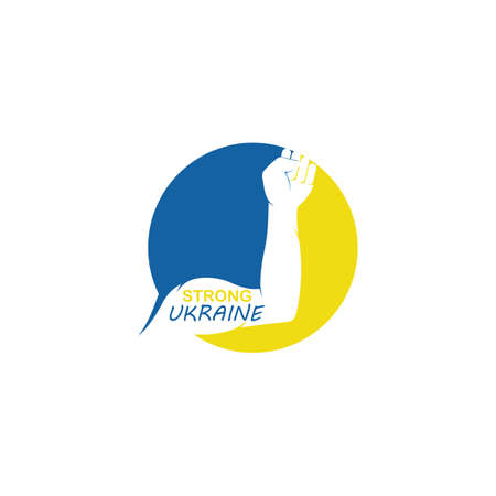Patriotic Spirit rising hand of Ukraine flagのイラスト素材