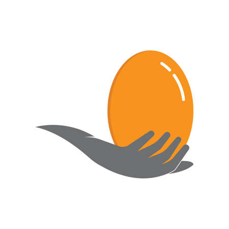 hand and egg icon vector template illustration designのイラスト素材