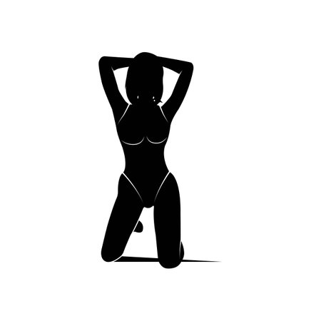 Sexy female silhouette isolated vector templateのイラスト素材