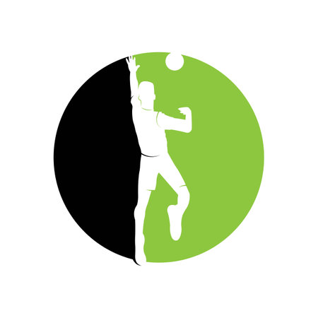 volleyball player jumping on a white background.のイラスト素材